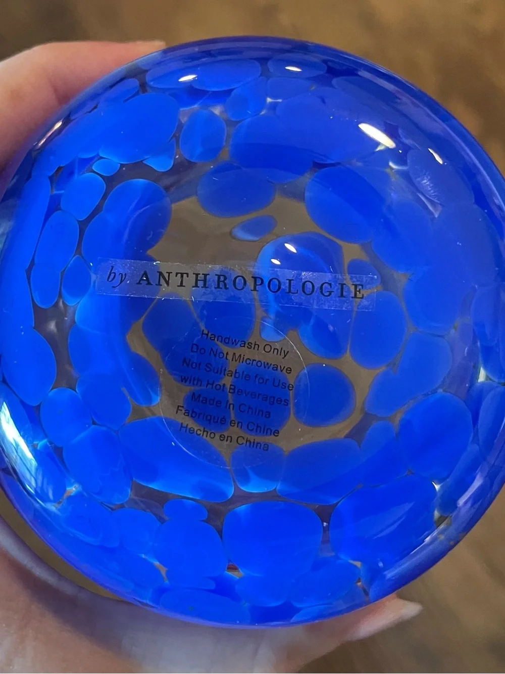 Anthropologie Blue Baseball Icon Glass KC Royals Blue Jays Yankees Dodgers Twins